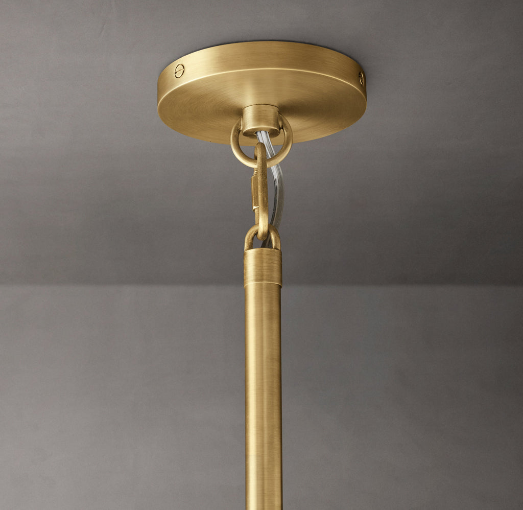 Heritage Boule De Cristal Clear Glass Round Chandelier – 48" Lacquered Burnished Brass — view 5
