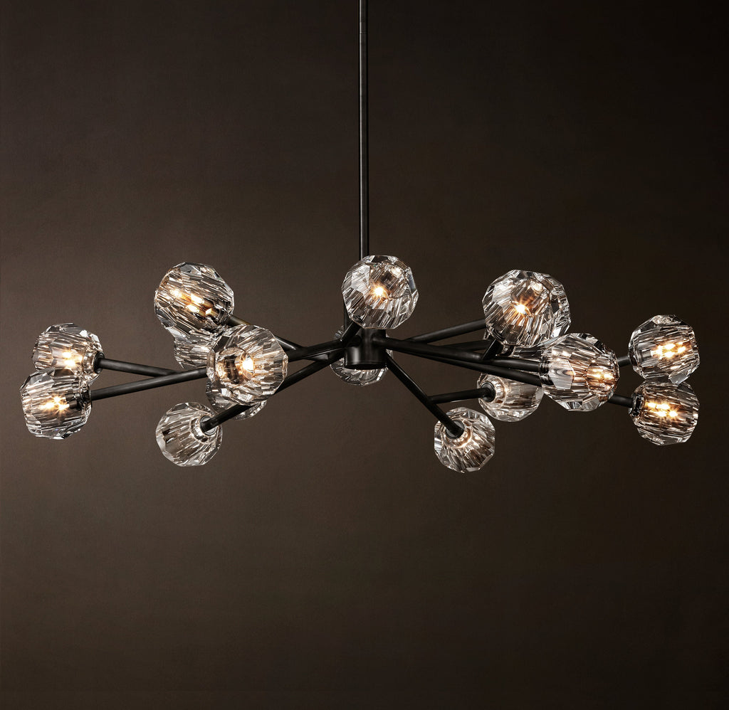 Heritage Boule De Cristal Clear Glass Round Chandelier – 48" Bronze — view 3