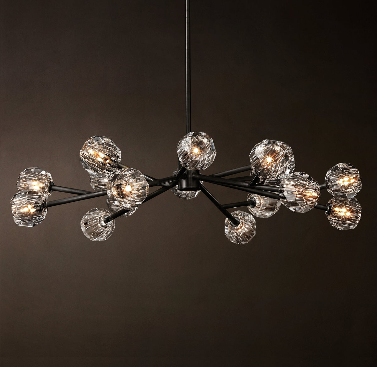 Heritage Boule De Cristal Clear Glass Round Chandelier – 48" Bronze — view 3