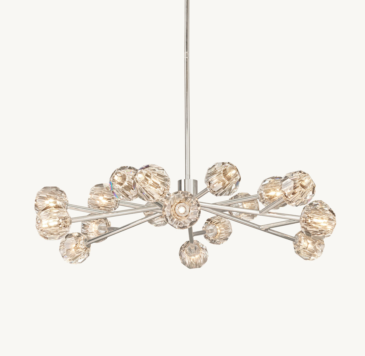 Heritage Boule De Cristal Clear Glass Round Chandelier – 48" Polished Nickel — view 2