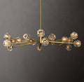 Heritage Boule De Cristal Clear Glass Round Chandelier – 60" Lacquered Burnished Brass — view 1