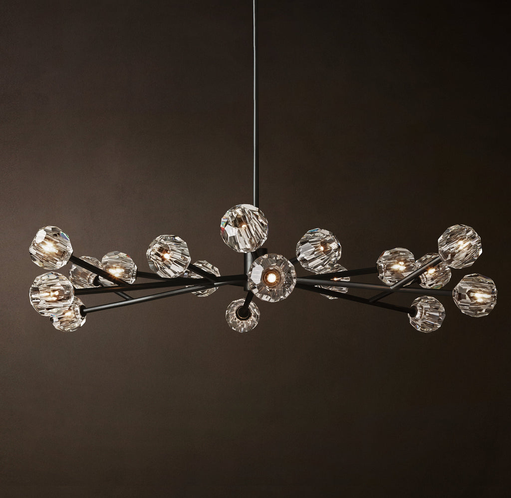 Heritage Boule De Cristal Clear Glass Round Chandelier – 60" Bronze — view 2