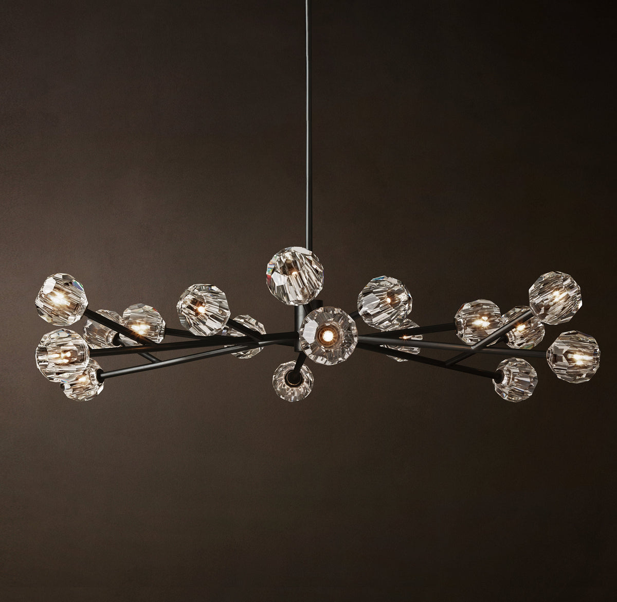 Heritage Boule De Cristal Clear Glass Round Chandelier – 60" Bronze — view 2