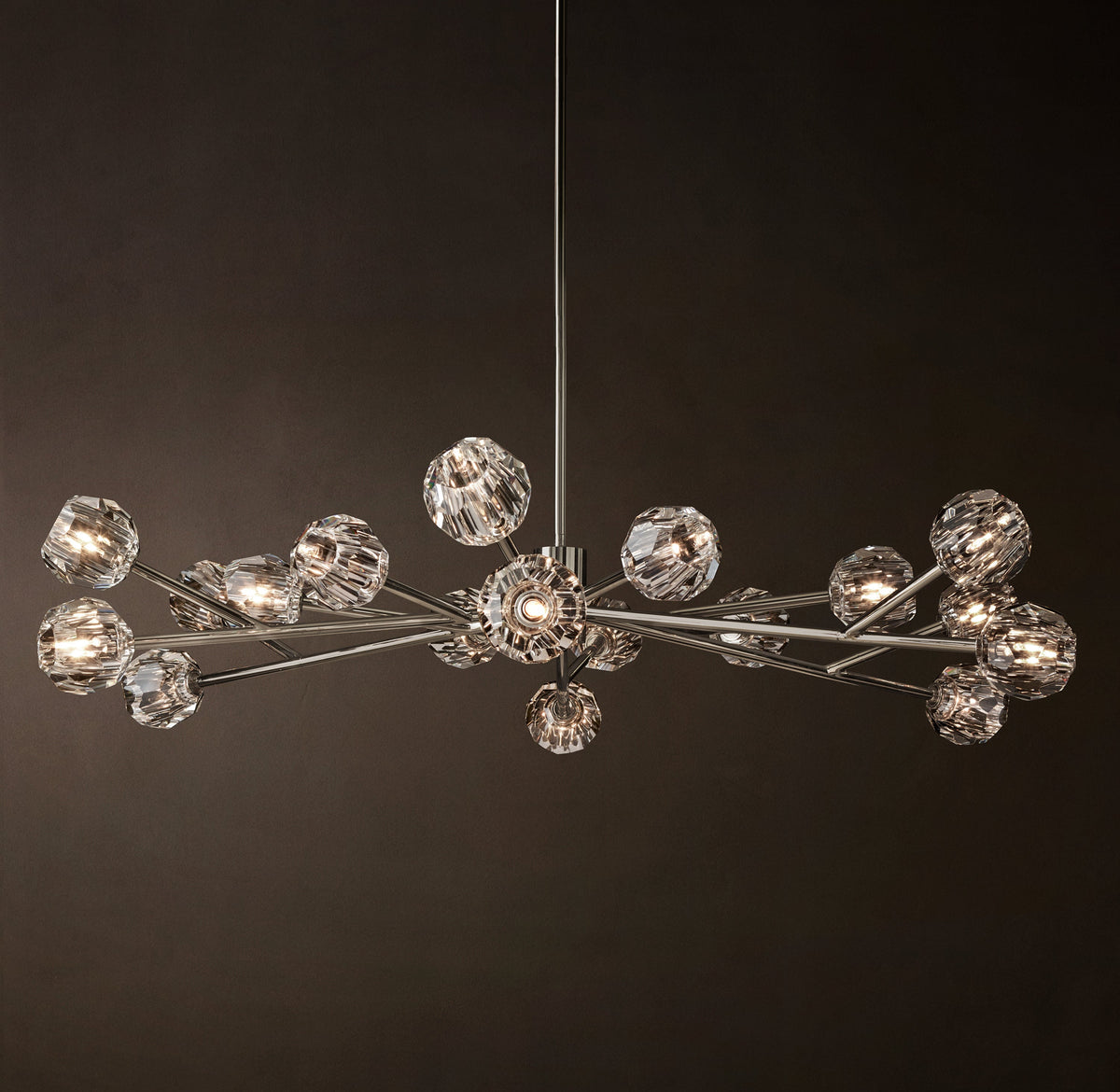 Heritage Boule De Cristal Clear Glass Round Chandelier – 60" Polished Nickel — view 2