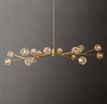 Heritage Boule De Cristal Clear Glass Round Chandelier – 72" Lacquered Burnished Brass — view 1