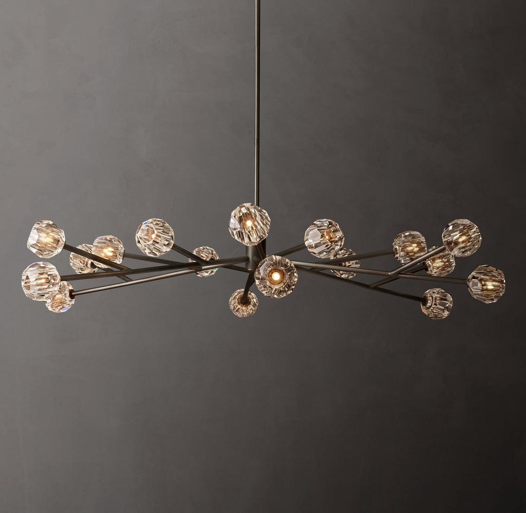 Heritage Boule De Cristal Clear Glass Round Chandelier – 72" Bronze — view 1