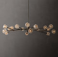 Heritage Boule De Cristal Clear Glass Round Chandelier – 72" Bronze — view 1