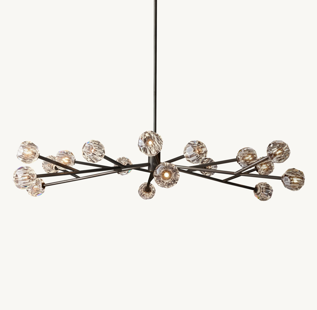 Heritage Boule De Cristal Clear Glass Round Chandelier – 72" Bronze — view 2
