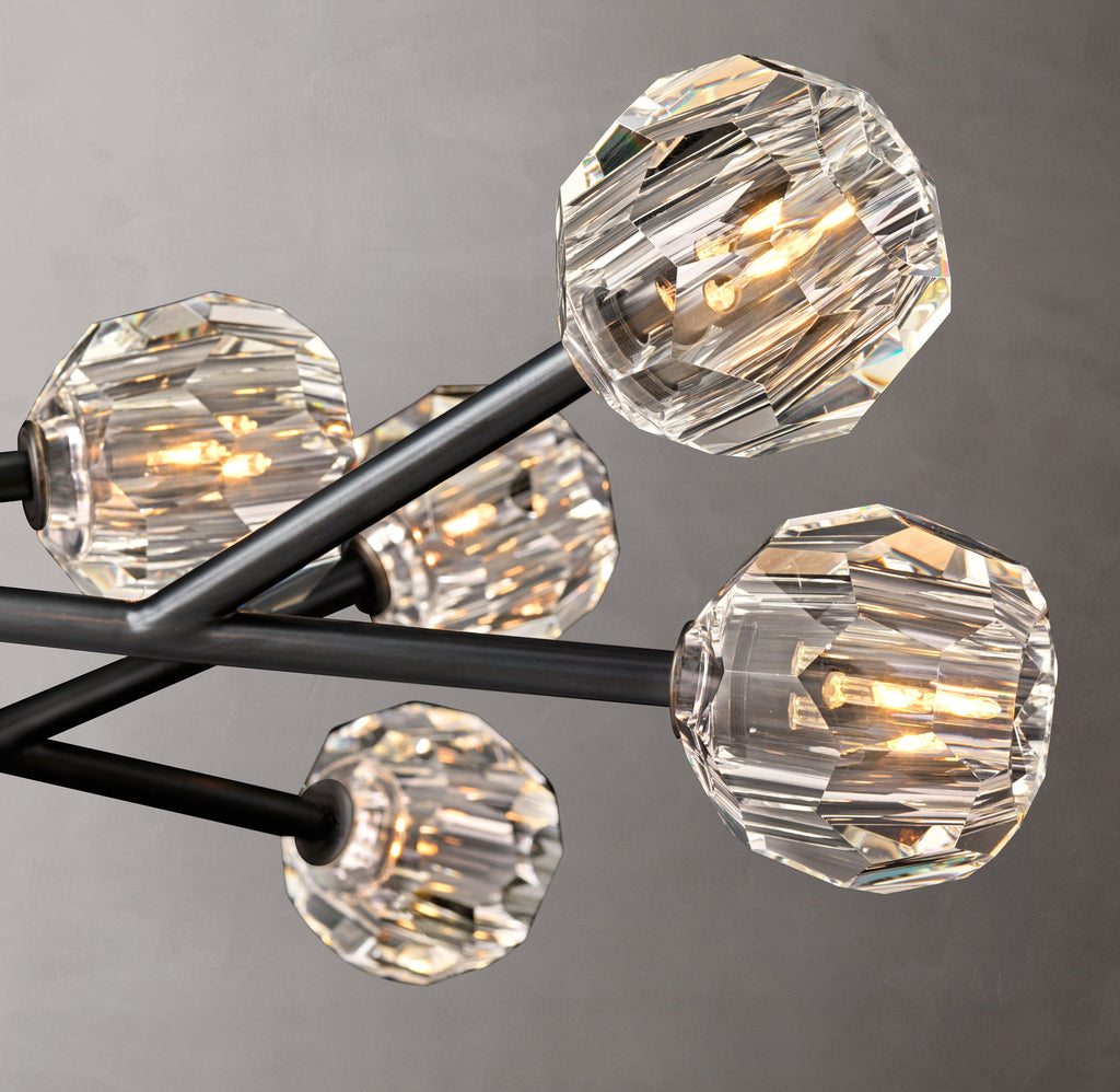 Heritage Boule De Cristal Clear Glass Round Chandelier – 72" Bronze — view 3