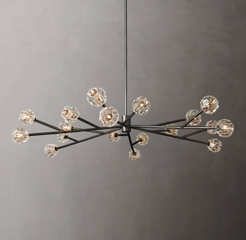Heritage Boule De Cristal Clear Glass Round Chandelier – 72" Bronze — view 4