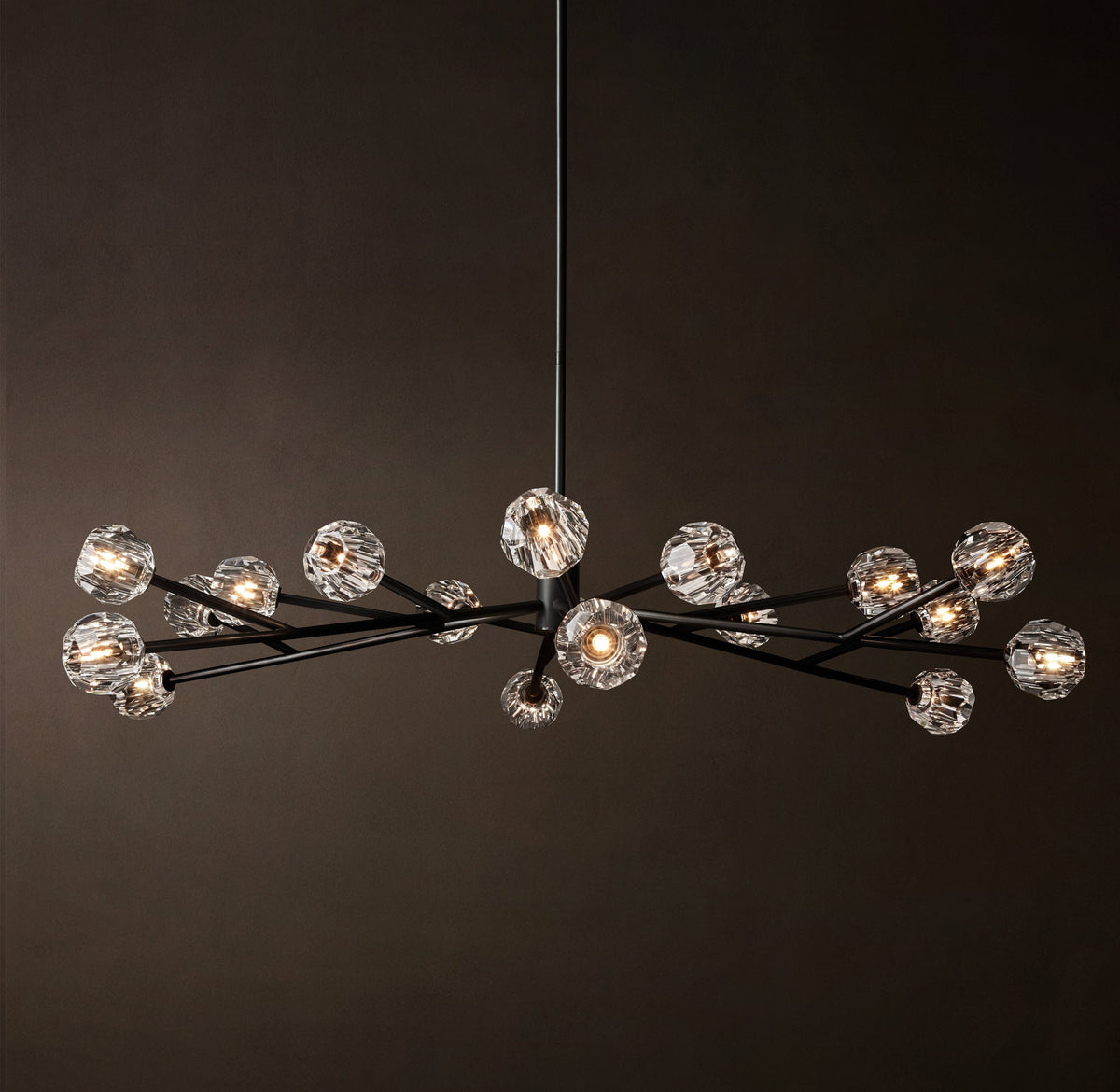 Heritage Boule De Cristal Clear Glass Round Chandelier – 72" Bronze — view 5