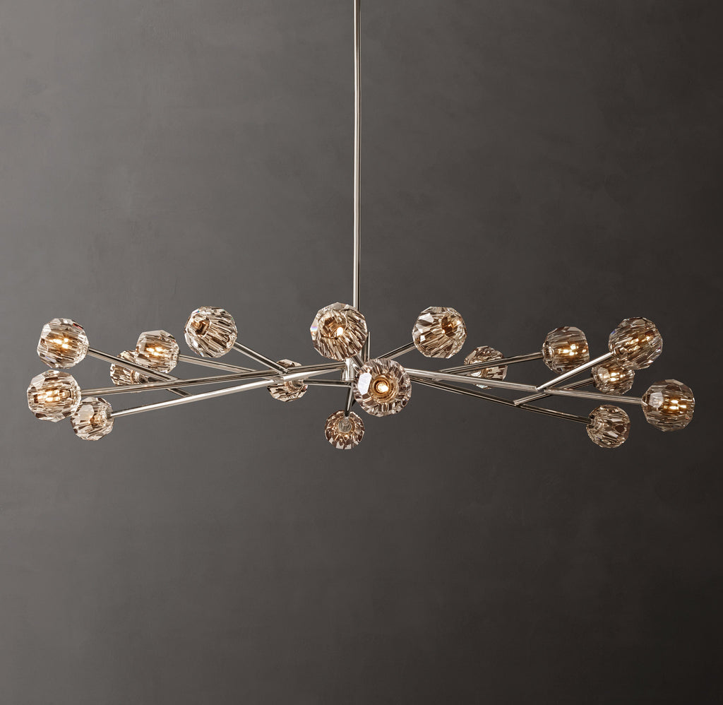 Heritage Boule De Cristal Clear Glass Round Chandelier – 72" Polished Nickel — view 1