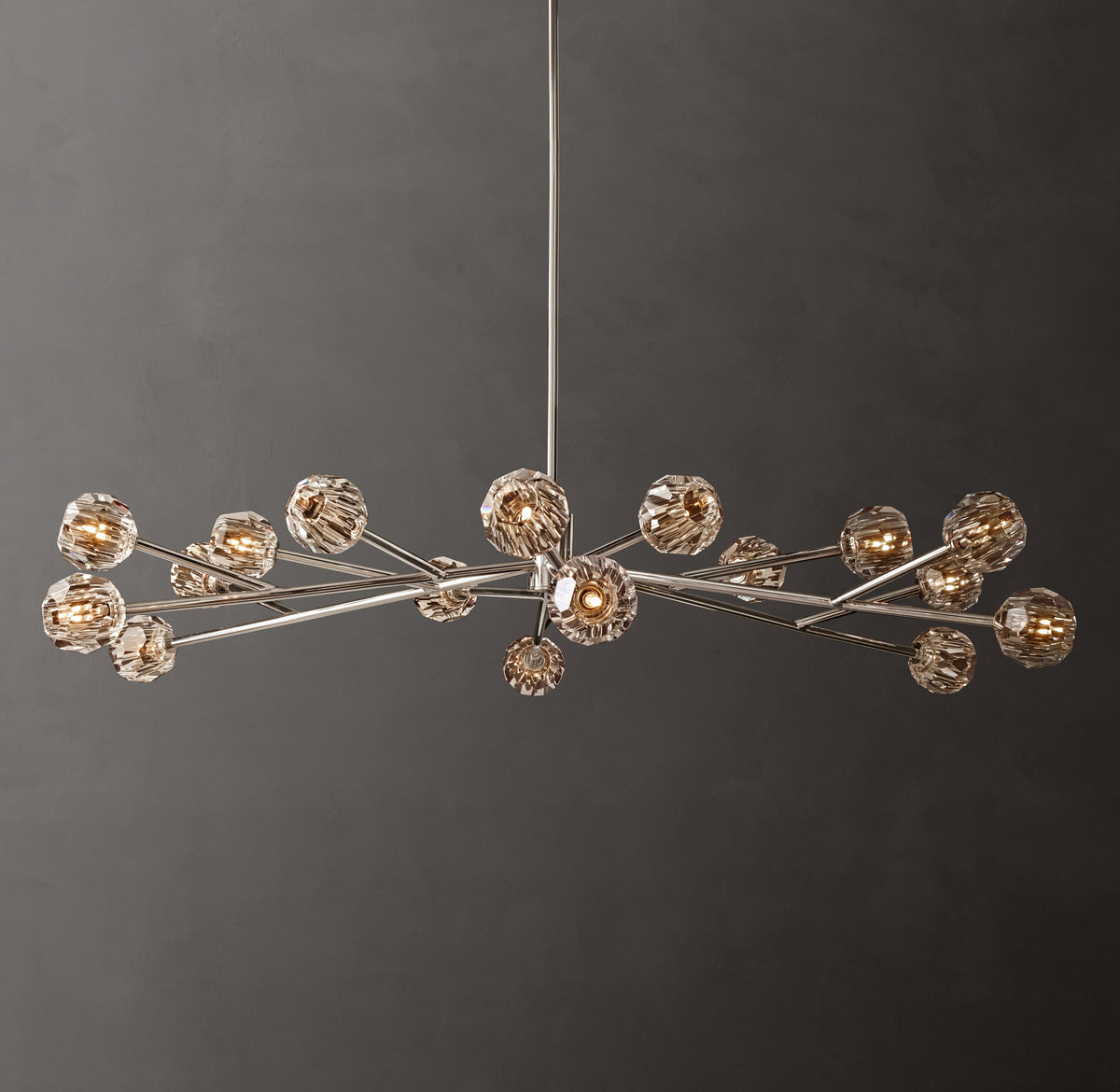 Heritage Boule De Cristal Clear Glass Round Chandelier – 72" Polished Nickel — view 1