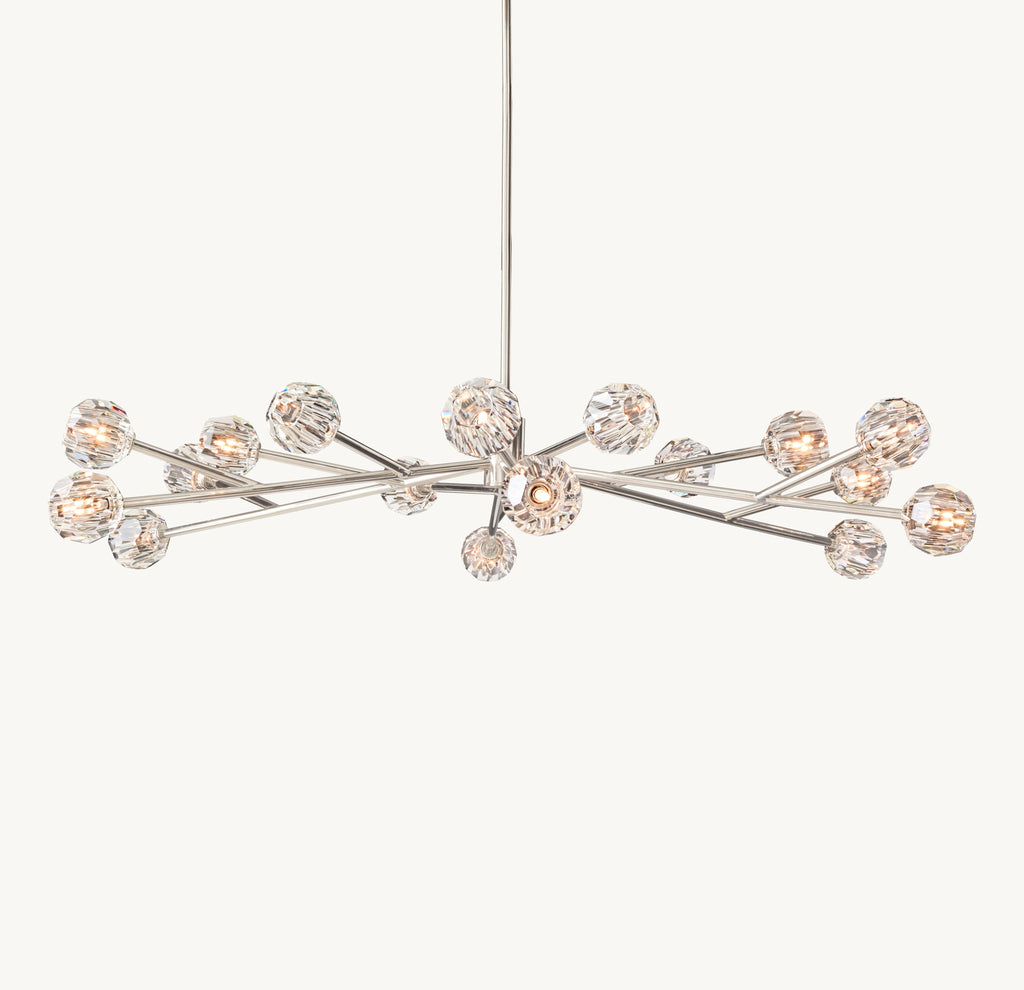 Heritage Boule De Cristal Clear Glass Round Chandelier – 72" Polished Nickel — view 2