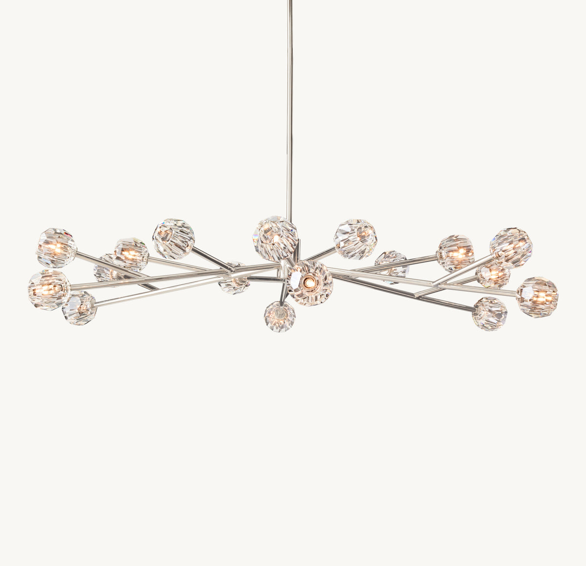 Heritage Boule De Cristal Clear Glass Round Chandelier – 72" Polished Nickel — view 2