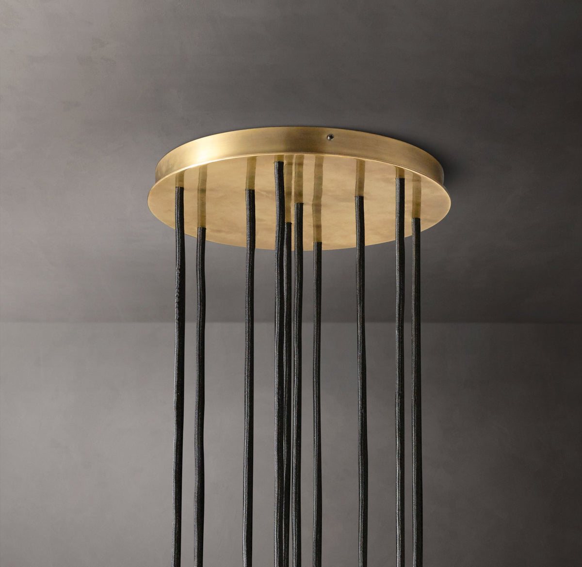 Heritage Boule De Cristal Clear Glass Round Cluster Chandelier – 14" Lacquered Burnished Brass — view 4