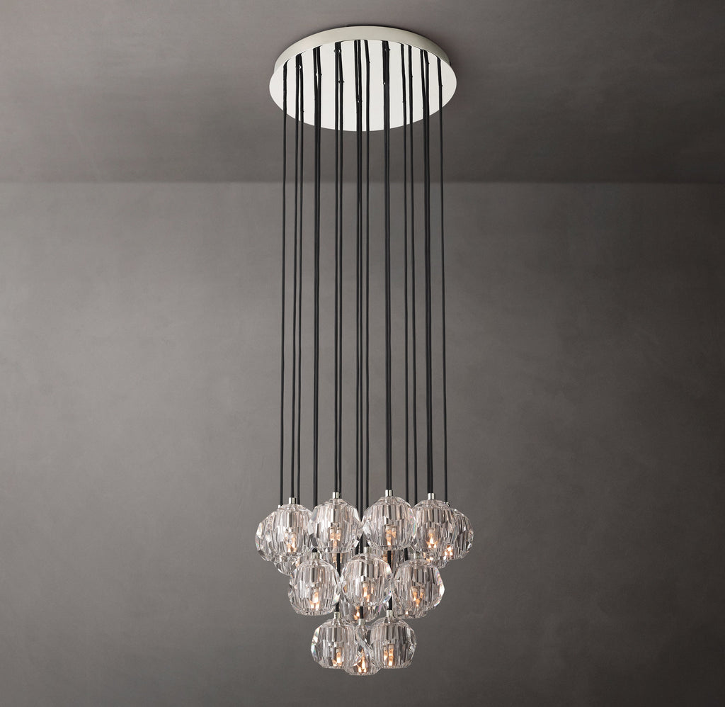 Heritage Boule De Cristal Clear Glass Round Cluster Chandelier – 19" — view 2