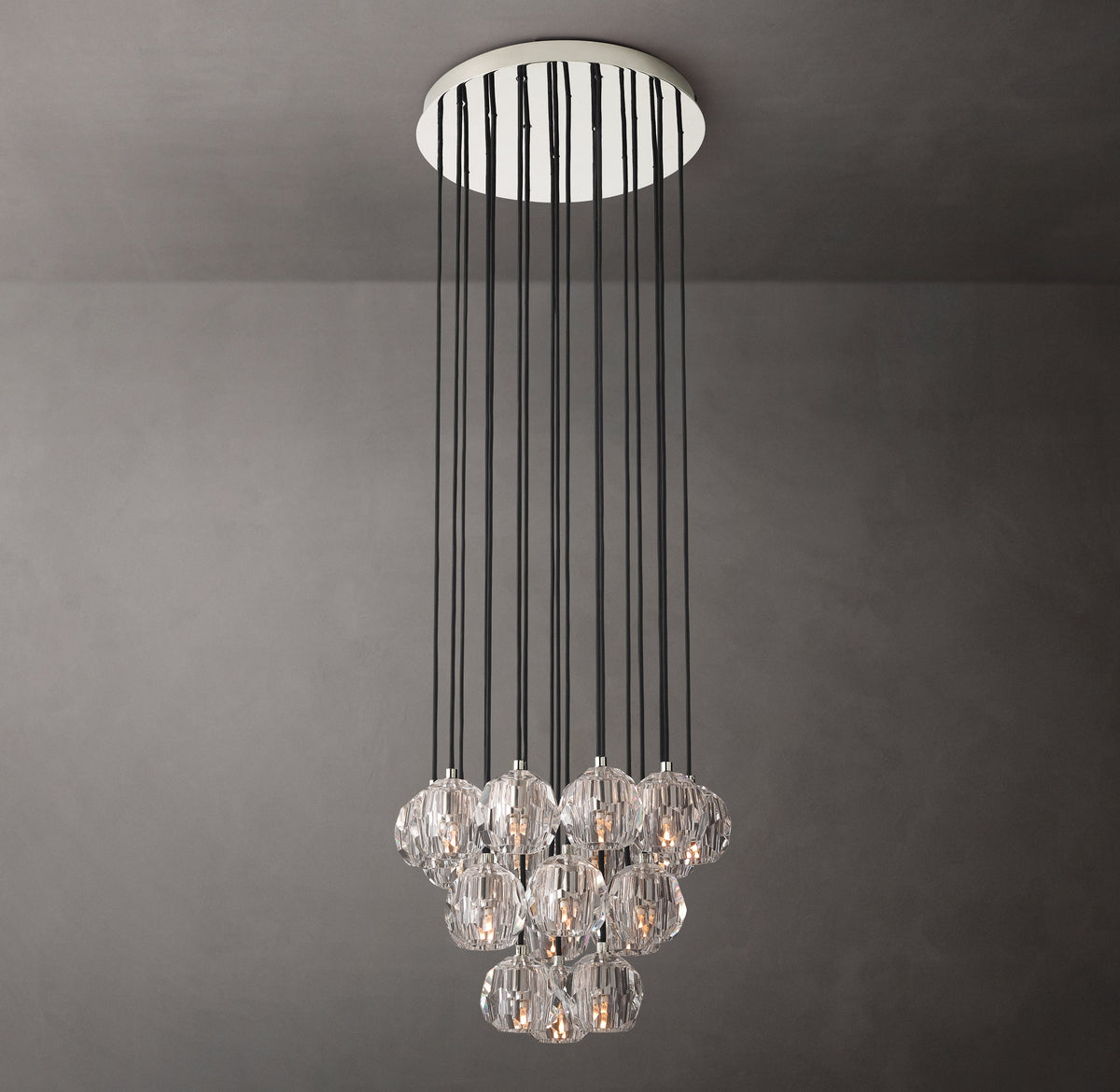 Heritage Boule De Cristal Clear Glass Round Cluster Chandelier – 19" — view 2