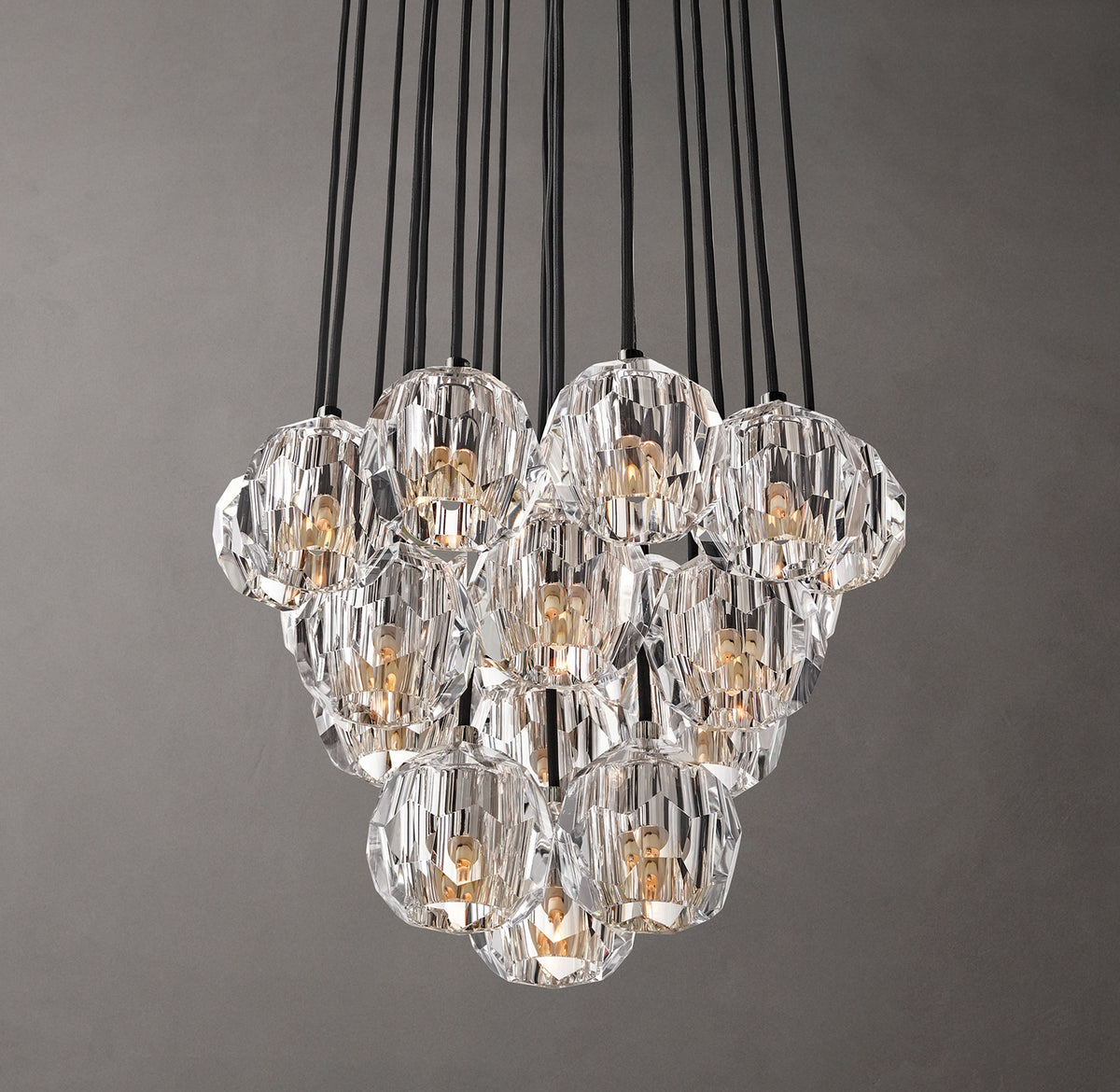 Heritage Boule De Cristal Clear Glass Round Cluster Chandelier – 19" — view 4