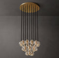 Heritage Boule De Cristal Clear Glass Round Cluster Chandelier – 24" Lacquered Burnished Brass — view 1