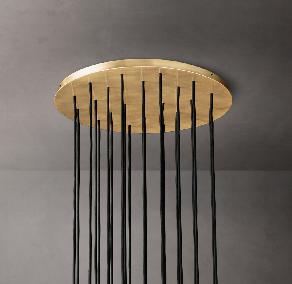 Heritage Boule De Cristal Clear Glass Round Cluster Chandelier – 24" Lacquered Burnished Brass — view 3