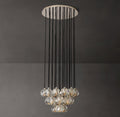 Heritage Boule De Cristal Clear Glass Round Cluster Chandelier – 24" Polished Nickel — view 1