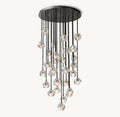 Heritage Boule De Cristal Clear Glass Round Cluster Chandelier – 30" Bronze — view 1