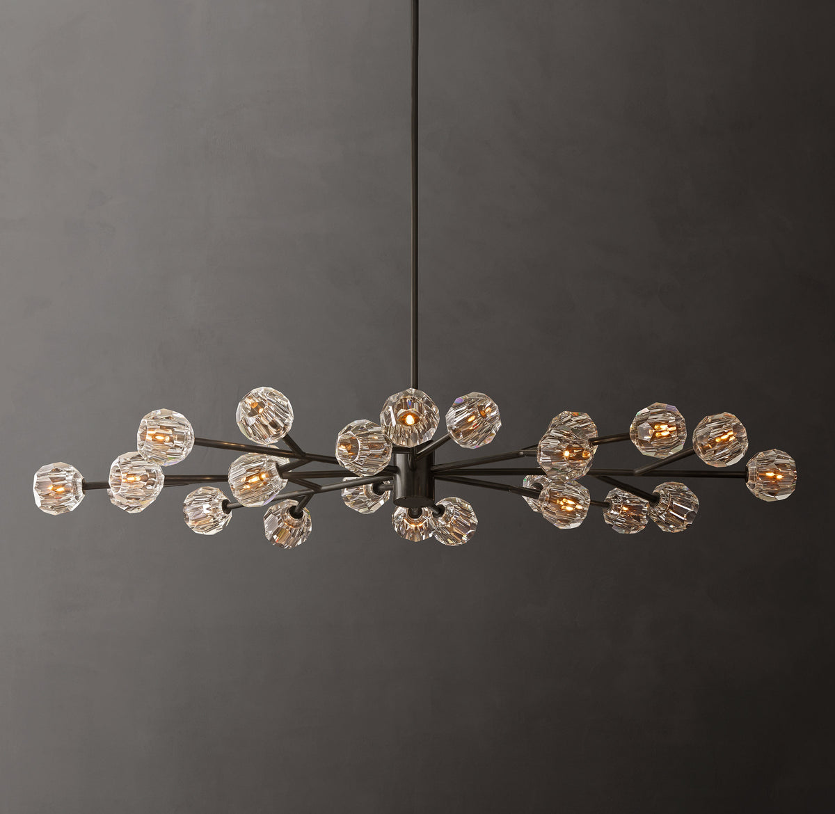 Heritage Boule De Cristal Clear Glass Oval Chandelier — view 1