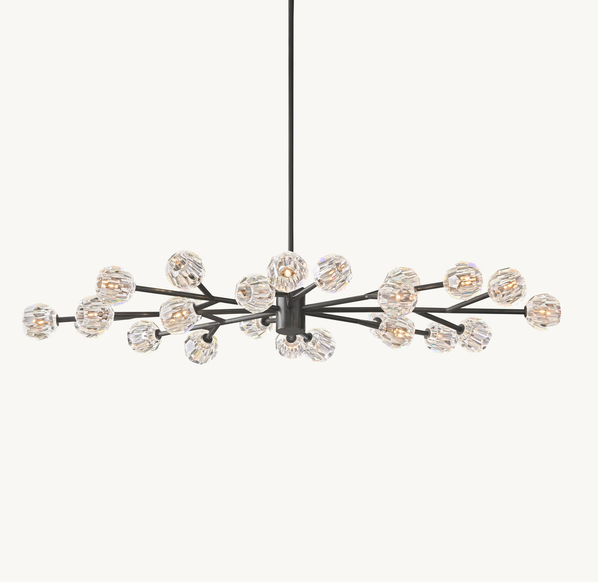Heritage Boule De Cristal Clear Glass Oval Chandelier — view 2