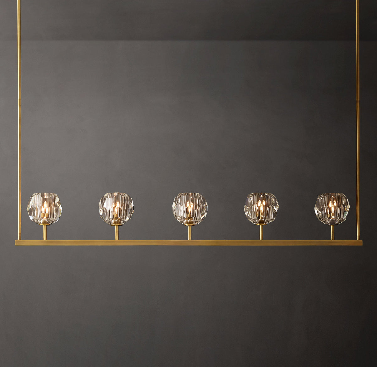 Heritage Boule De Cristal Clear Glass Linear Chandelier — view 1