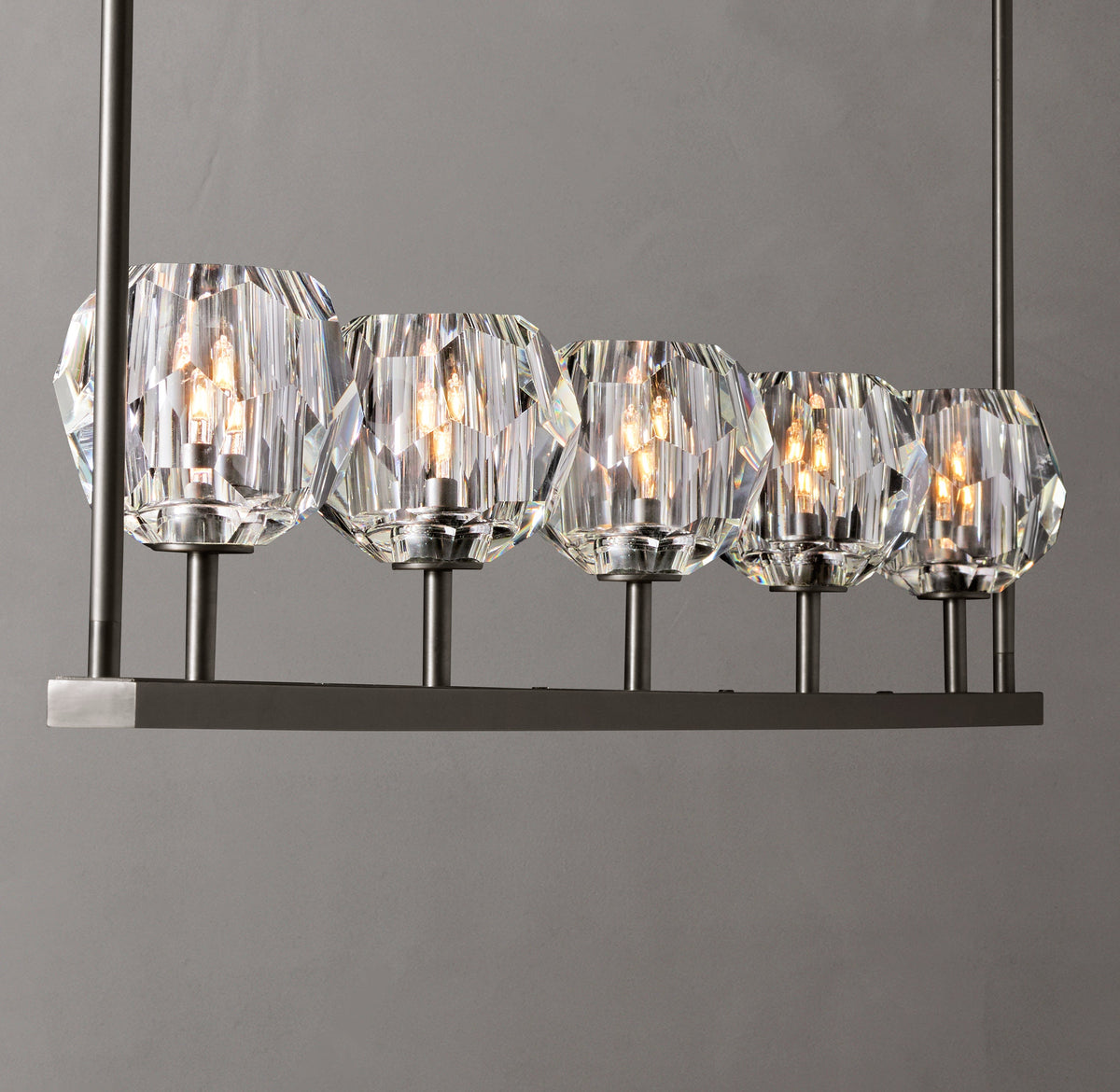 Heritage Boule De Cristal Clear Glass Linear Chandelier — view 3