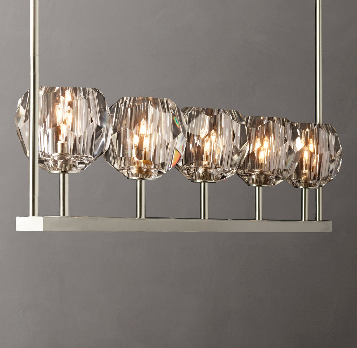 Heritage Boule De Cristal Clear Glass Linear Chandelier — view 6