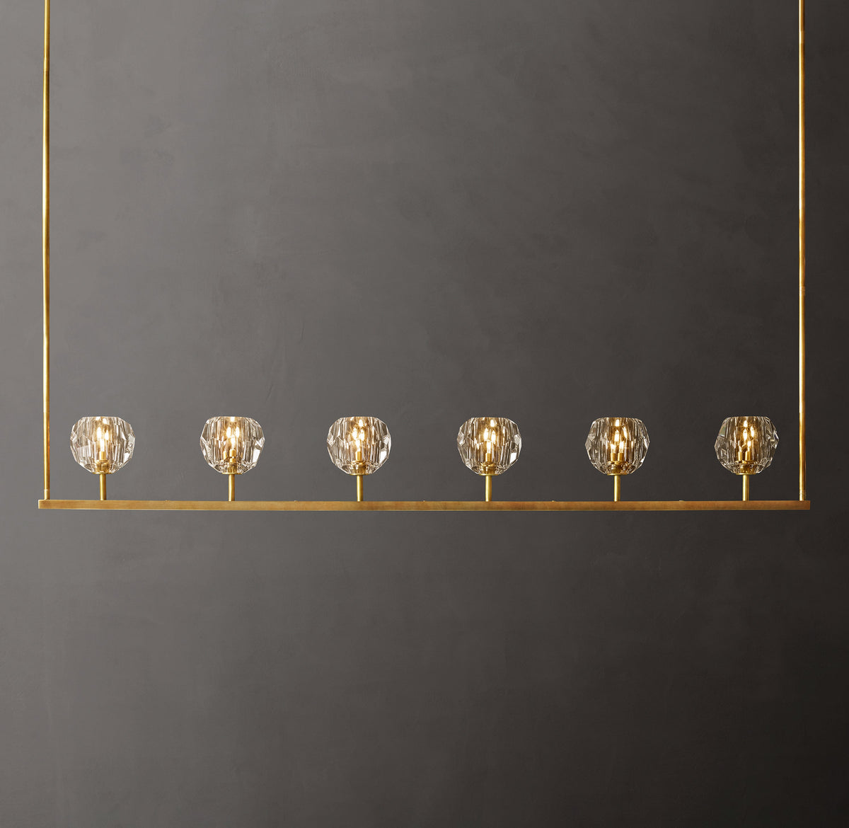 Heritage Boule De Cristal Clear Glass Linear Chandelier — view 1