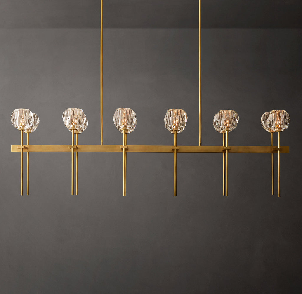 Heritage Boule De Cristal Clear Glass Double Linear Chandelier — view 1