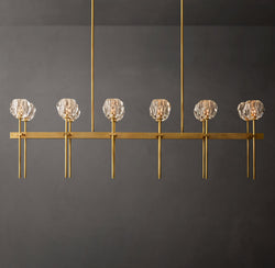 Heritage Boule De Cristal Clear Glass Double Linear Chandelier