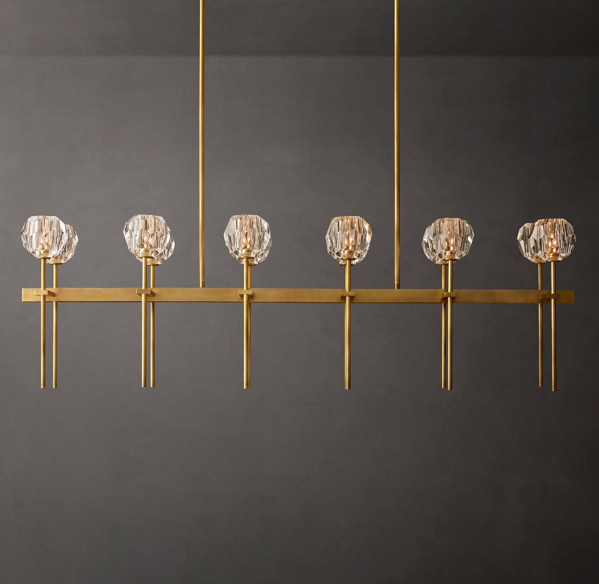 Heritage Boule De Cristal Clear Glass Double Linear Chandelier — view 1