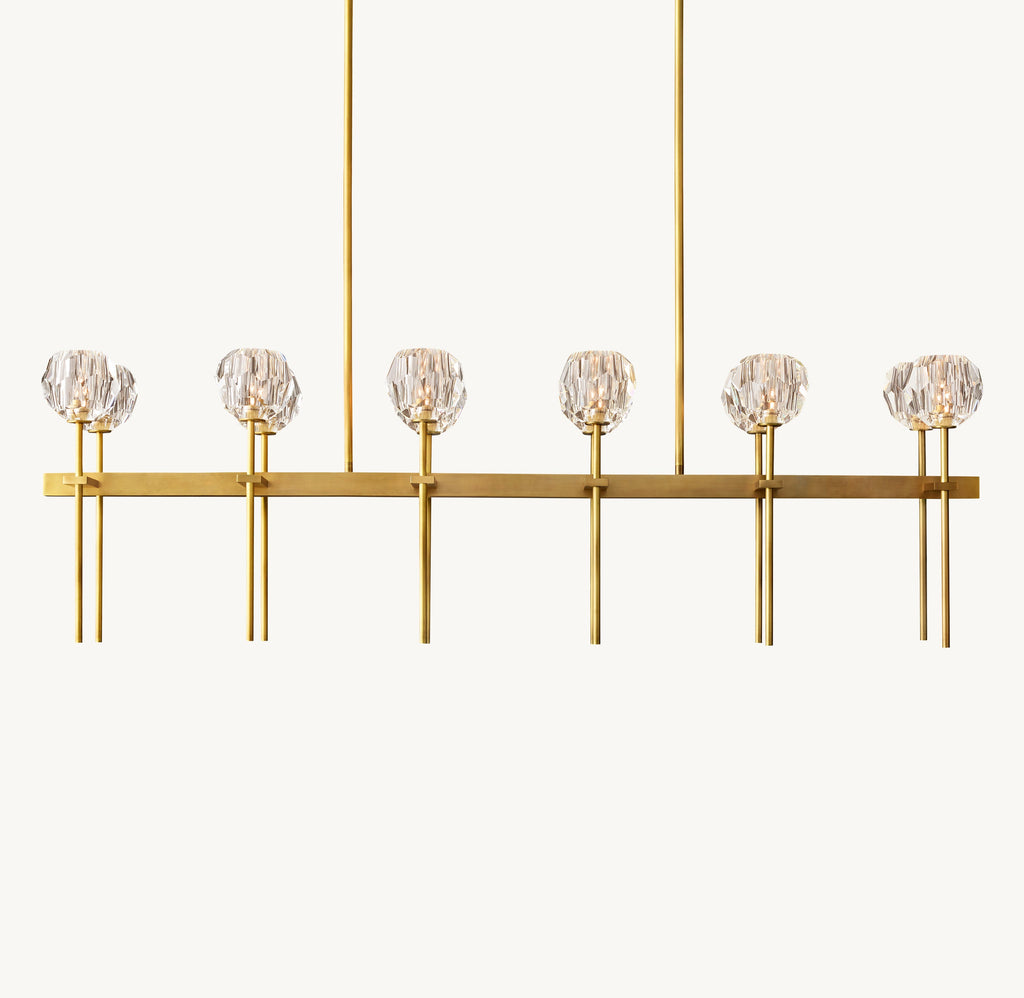 Heritage Boule De Cristal Clear Glass Double Linear Chandelier — view 2