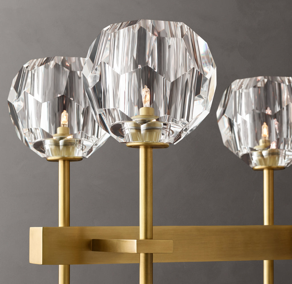 Heritage Boule De Cristal Clear Glass Double Linear Chandelier — view 4