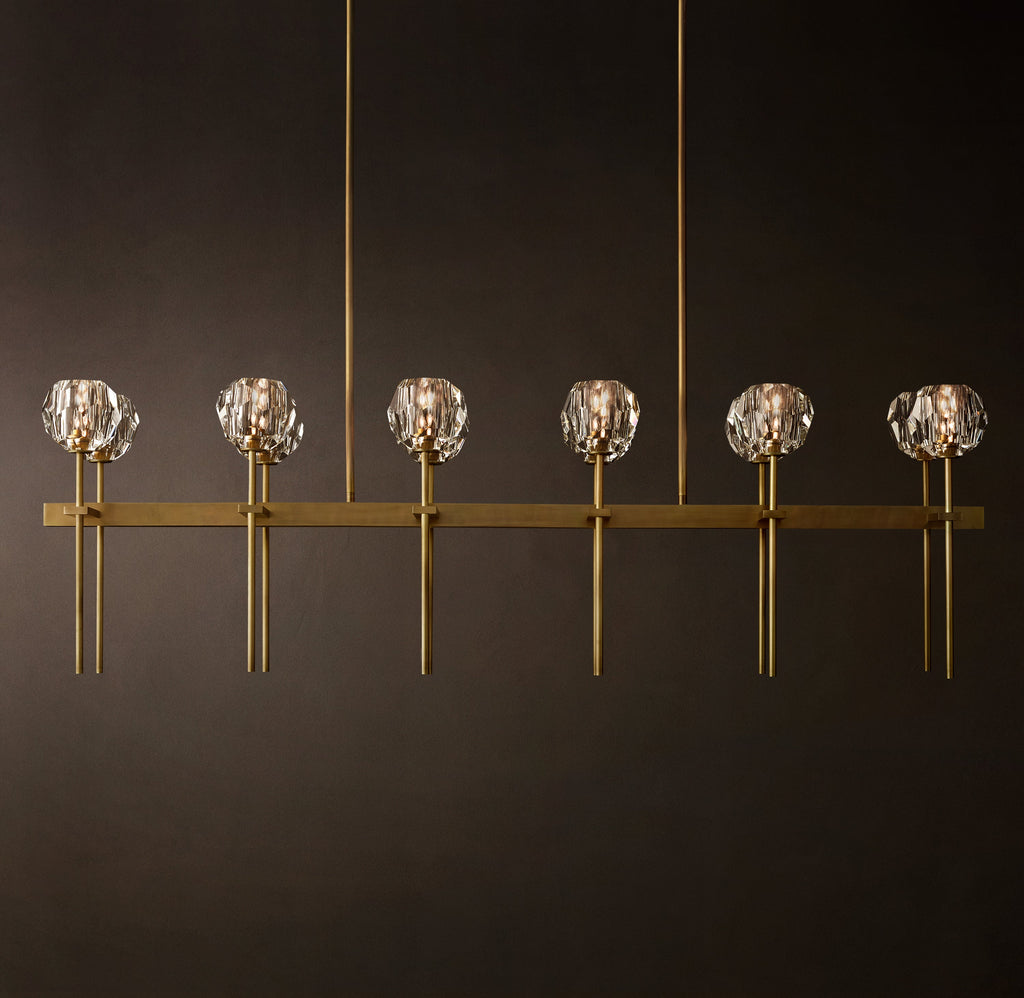 Heritage Boule De Cristal Clear Glass Double Linear Chandelier — view 5