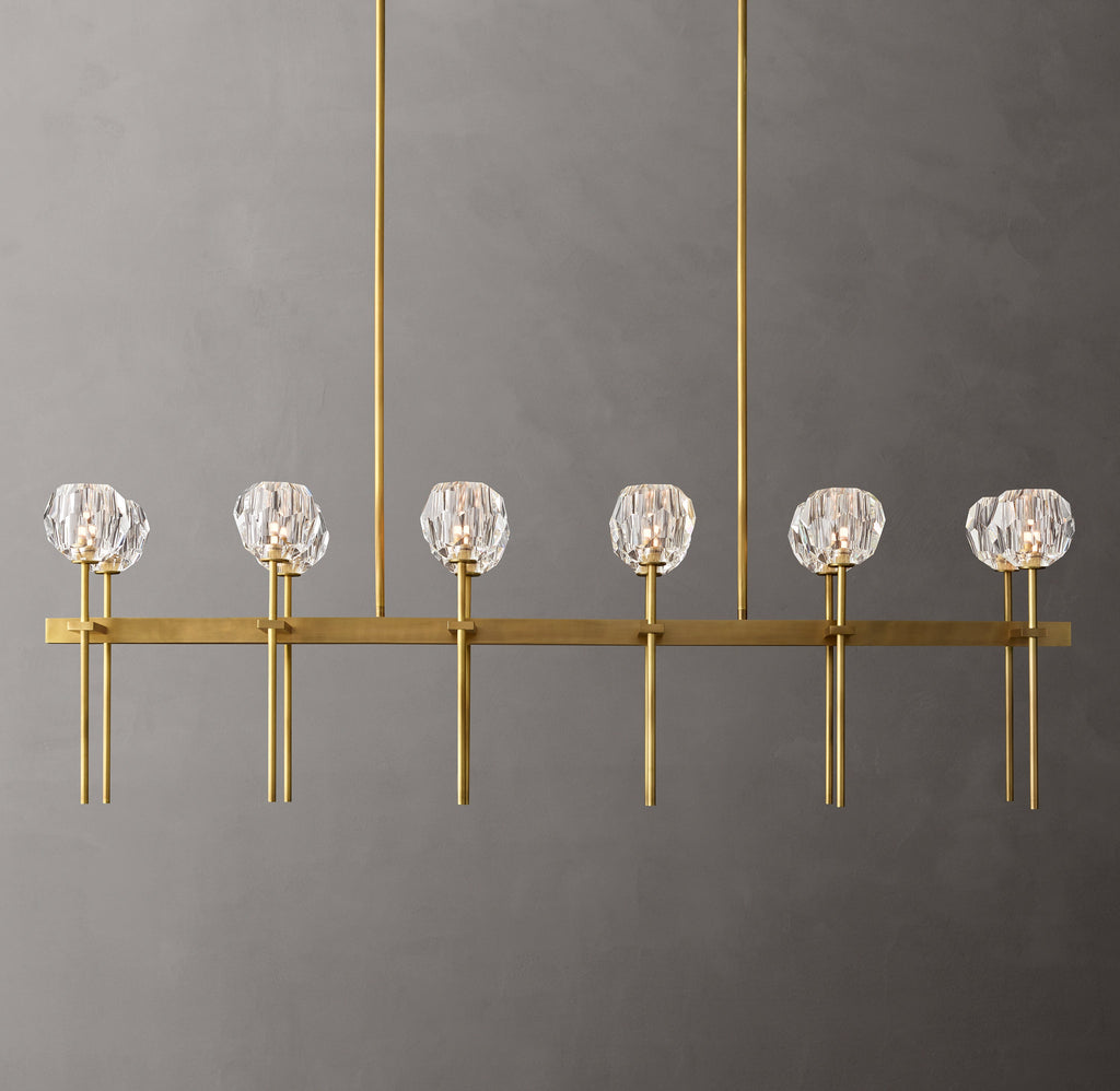 Heritage Boule De Cristal Clear Glass Double Linear Chandelier — view 7
