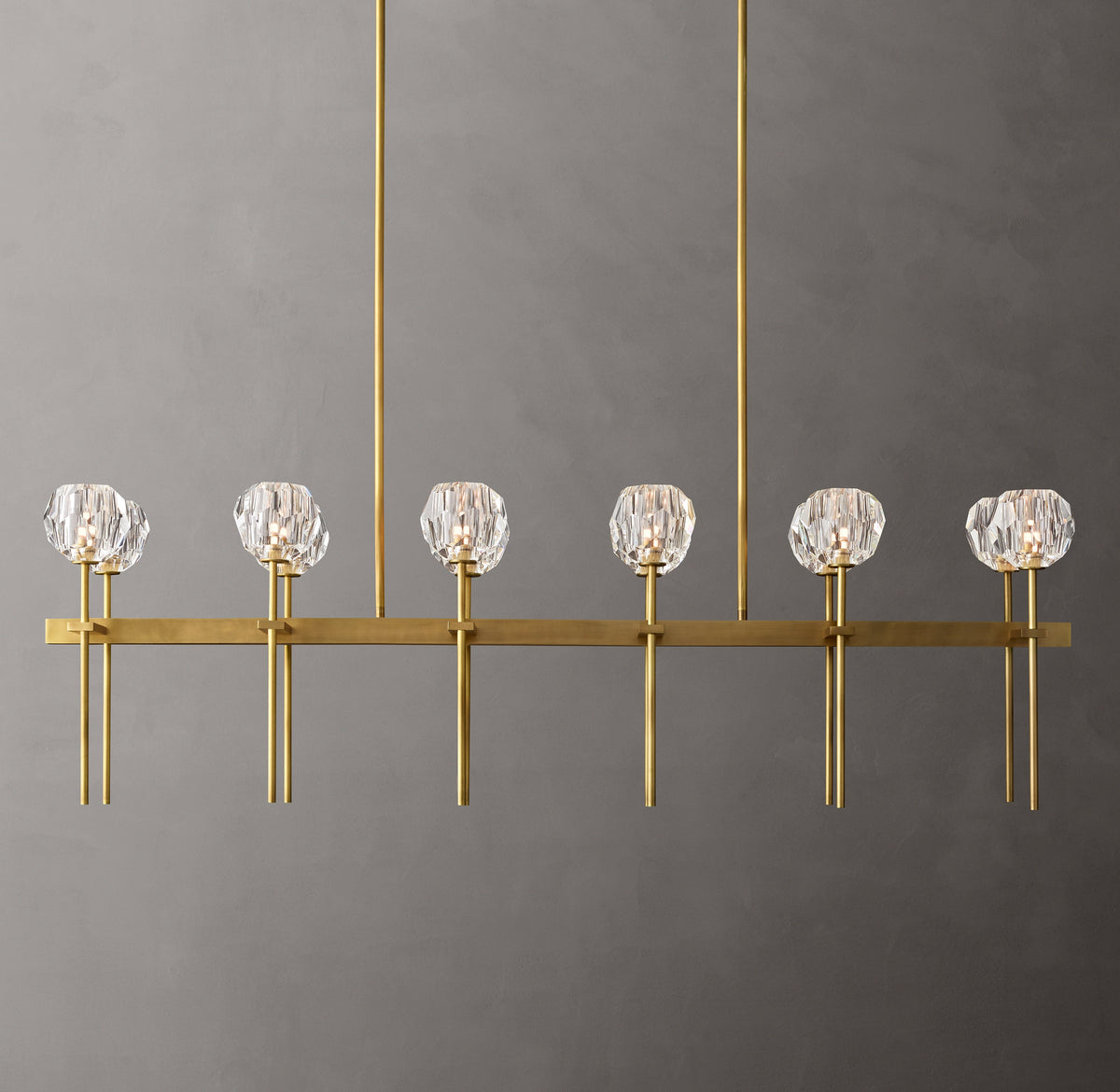 Heritage Boule De Cristal Clear Glass Double Linear Chandelier — view 7