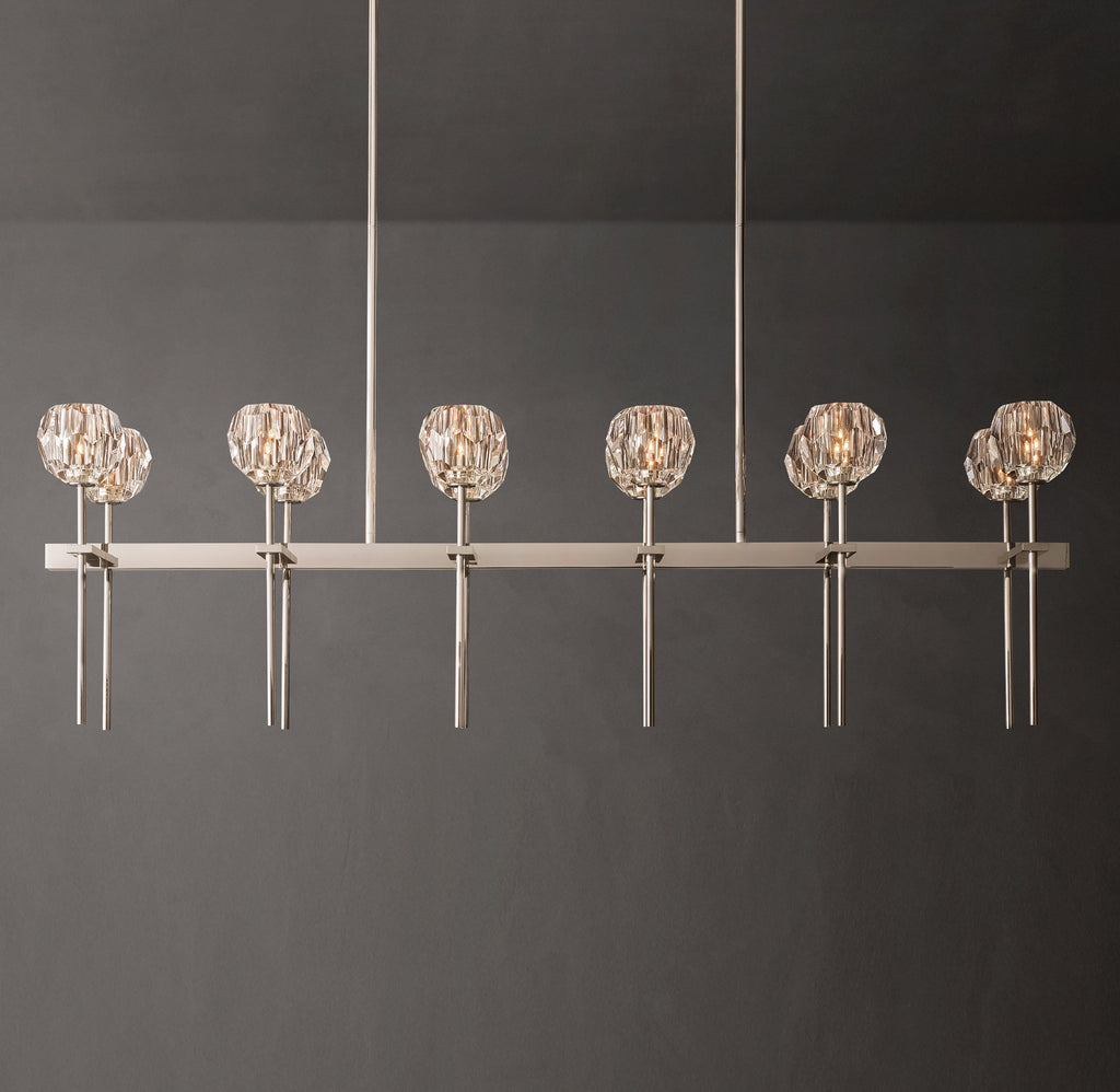 Heritage Boule De Cristal Clear Glass Double Linear Chandelier — view 1