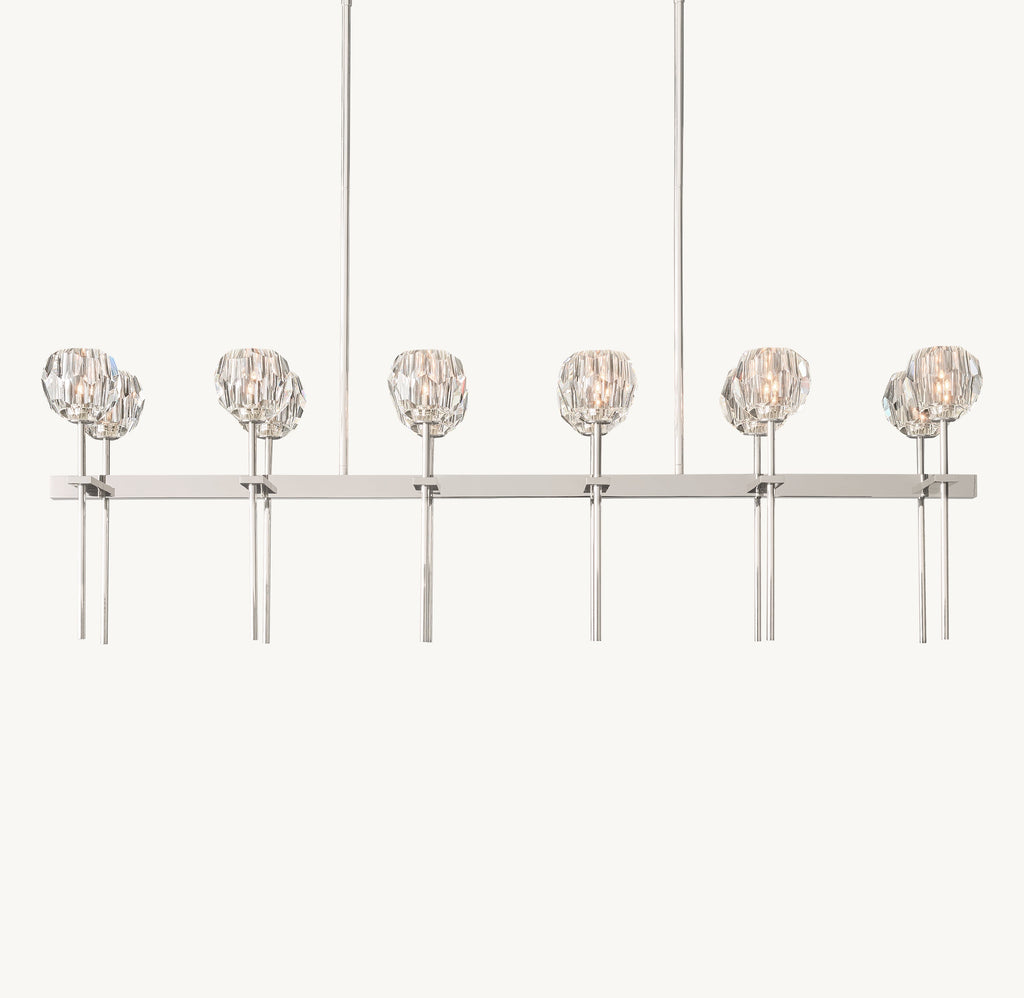 Heritage Boule De Cristal Clear Glass Double Linear Chandelier — view 2