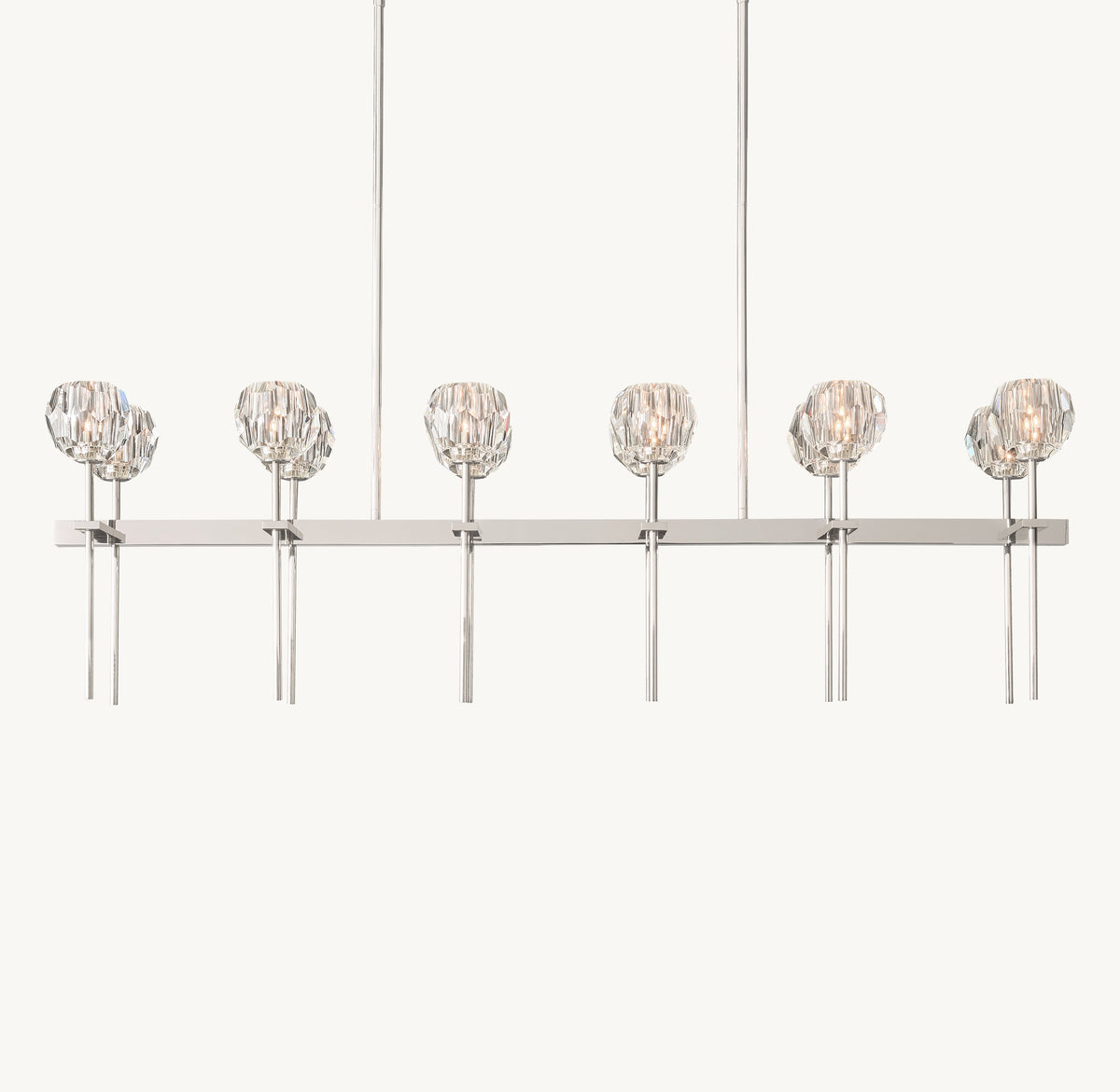 Heritage Boule De Cristal Clear Glass Double Linear Chandelier — view 2