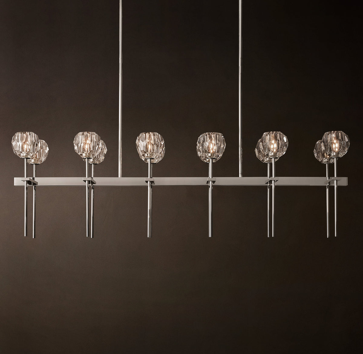 Heritage Boule De Cristal Clear Glass Double Linear Chandelier — view 4