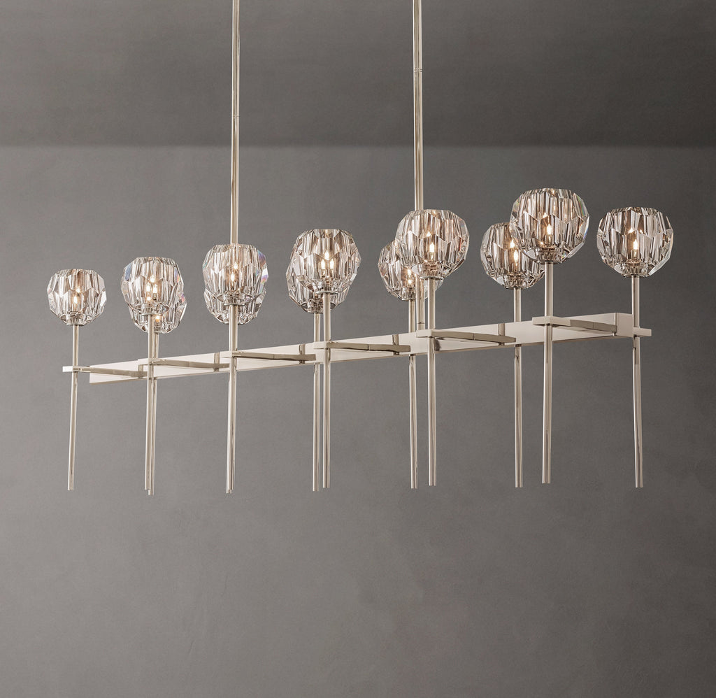 Heritage Boule De Cristal Clear Glass Double Linear Chandelier — view 5