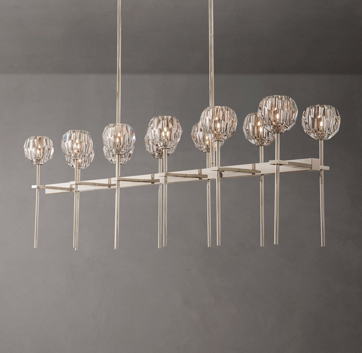 Heritage Boule De Cristal Clear Glass Double Linear Chandelier — view 5