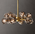 Heritage Boule De Cristal Smoke Glass Round Chandelier – 24" Lacquered Burnished Brass — view 1