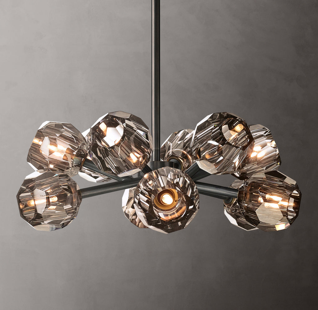 Heritage Boule De Cristal Smoke Glass Round Chandelier – 24" Bronze — view 3