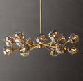 Heritage Boule De Cristal Smoke Glass Round Chandelier – 36" Lacquered Burnished Brass — view 1
